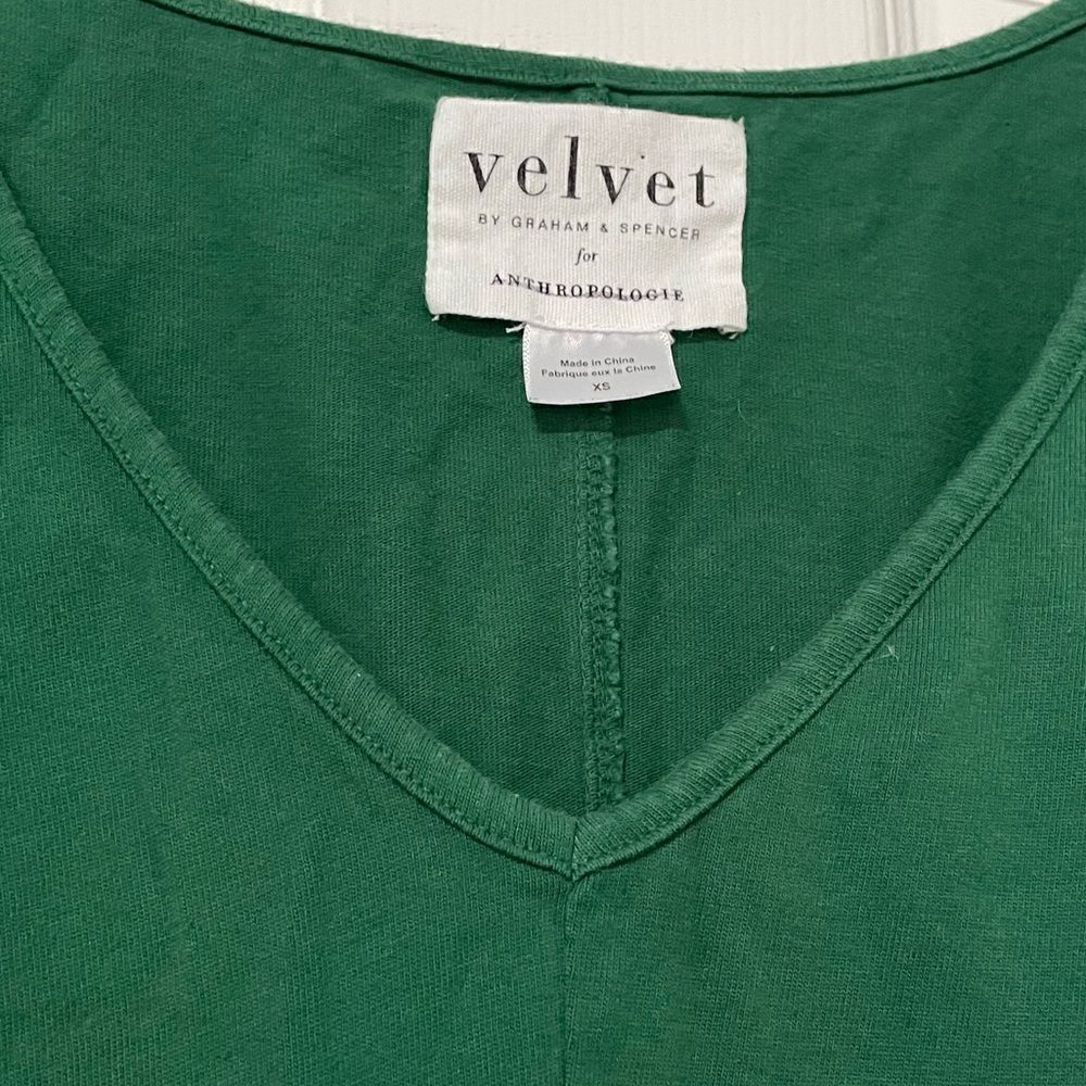 Velvet for Anthropologie Green Front-Seamed Statement Puff Sleeve Dress Size XS - Picture 8 of 10